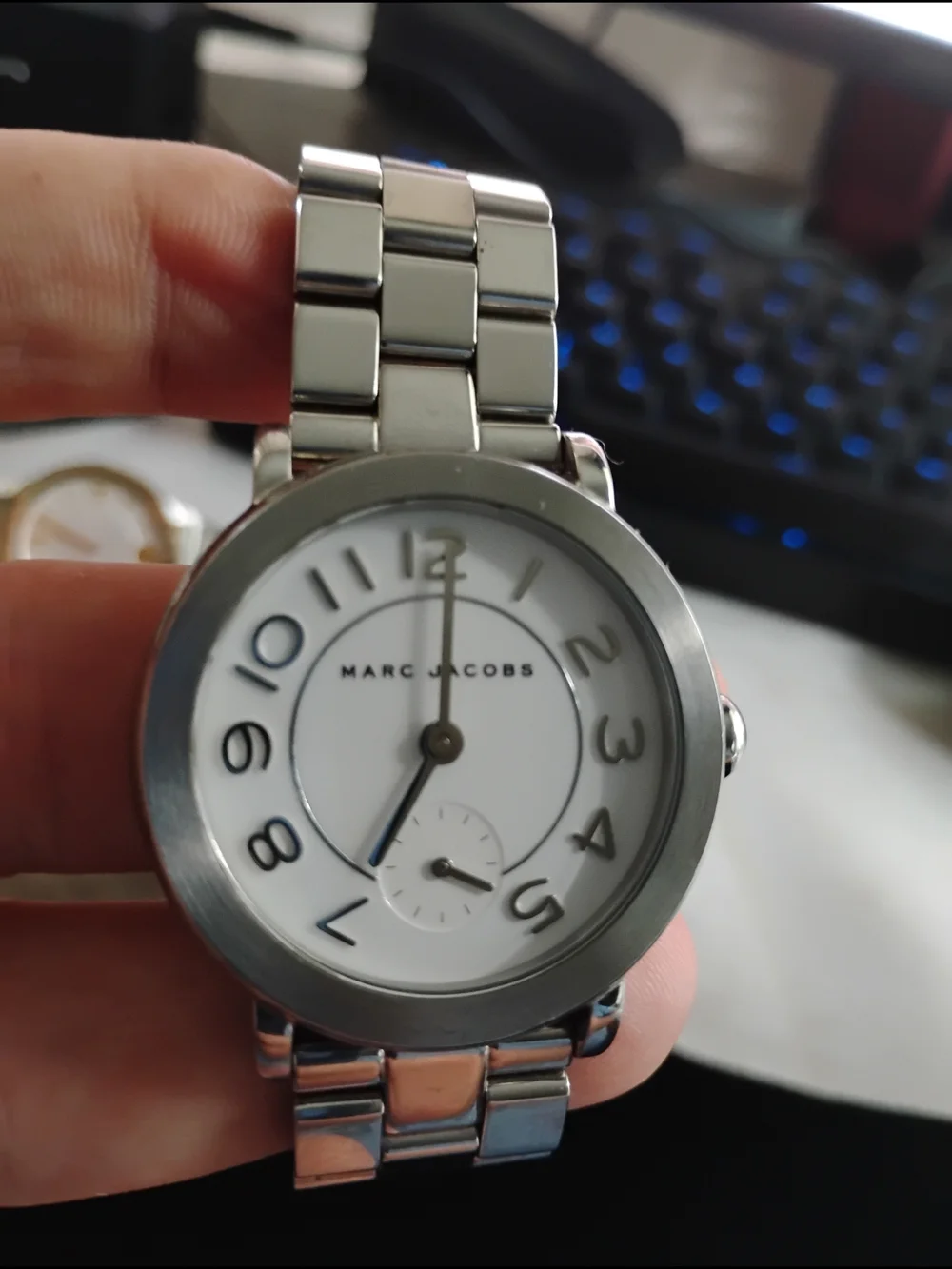 Marc Jacobs Men’s Silver Stainless Steel Round Watch - Silver/White